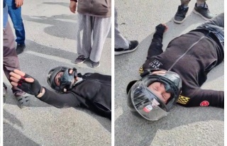 Yaralı Motosiklet Sürücüsünden Örnek Davranış:...