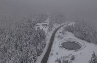 Karabük-Bartın yolu karla kaplandı, kartpostallık görüntüler oluştu