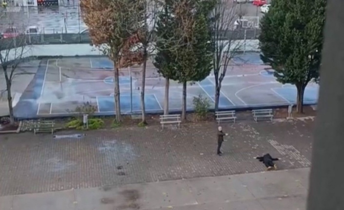 İzmit'te Okul Bahçesinde Hareketli Dakikalar